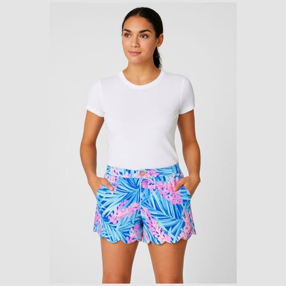 LILLY PULITZER Buttercup KNIT Shorts in Mr Peacock B Tweethearts Size: 4 NWT - Picture 1 of 5
